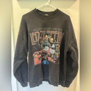 Abercrombie & Fitch Black Vintage Led Zeppelin Graphic Crewneck
